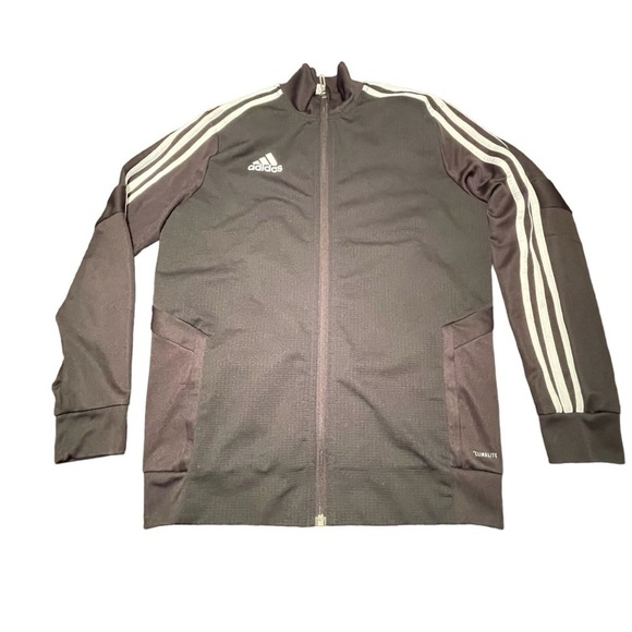 Adidas black zipped jersey junior boys Sz L - Picture 1 of 9